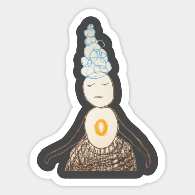 quirky blue hairdo charcter Sticker by JAHART001